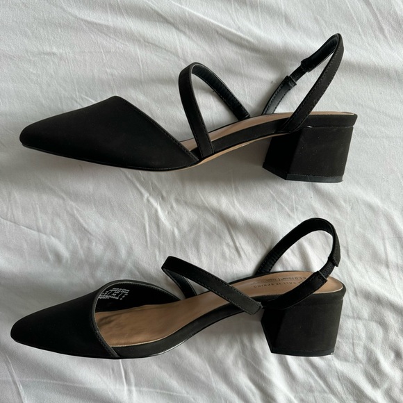 Call It Spring Black Pointed Kitten Block Heels - Picture 5 of 7